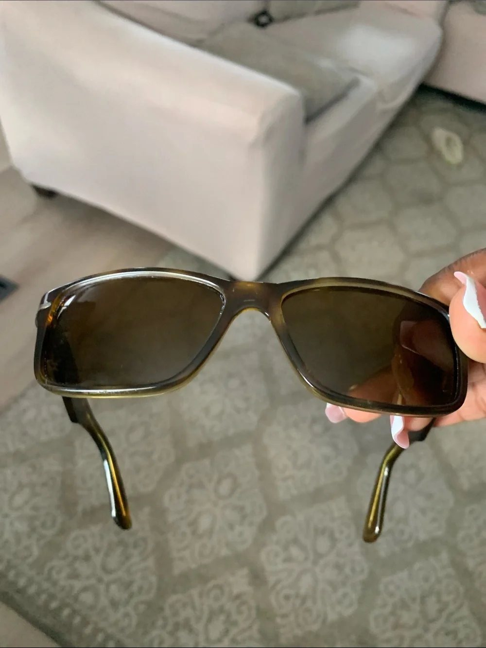 Persol Tortoiseshell Brown Rectangular Sunglasses
